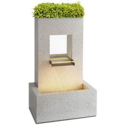 Bloomingstone - Fontaine ornementale de jardin, Avec jardinière, Intérieur et extérieur, Câble de
