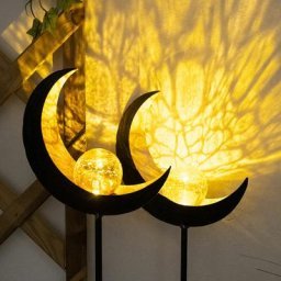 Lampe solaire lune décoration jardin sculpture lampes solaires