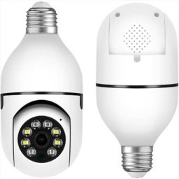 BSR - Caméra d'ampoule WiFi extérieure, caméra de sécurité intelligente 1080P, caméra d'ampoule