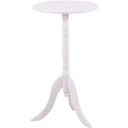 HW - Table d'appoint / table basse / guéridon / bout de canapé, H-53cm, bois, blanc