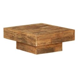 Table basse carrée bois de traverses clair Mousty