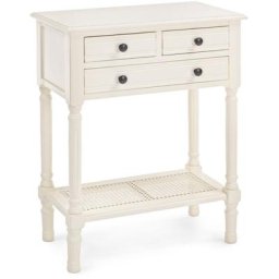 Console 3 tiroirs bois de pin blanc Bella l 60 cm
