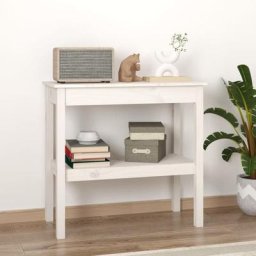 Table console Table d'entrée | Bout de Canapé Blanc 80x40x75 cm Bois de pin solide 45057 - Blanc