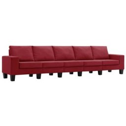 Vidaxl - Canapé à 5 places Rouge bordeaux Tissu Wine Red