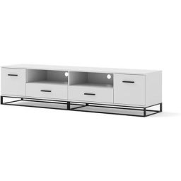 Bim1 - meuble tv plancher tv salon blanc noir mat 190x45.2x42.5cm arsen