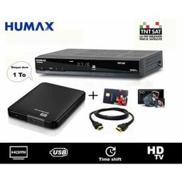 Pack recepteur satellite tntsat humax tn 7000 hd pvr avec disque dur externe 1TO