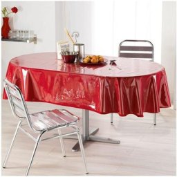 1001kdo Hygiene&beaute - Toile cirée nappe de protection ovale 140 x 240 cm transparent