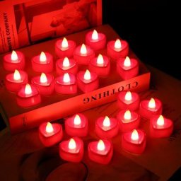 24pcs Led Lampe à Bougie Électronique Bougies en Forme de Coeur