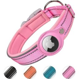 Collier Chien Rembourré pour AirTag, Collier pour Chien Réfléchissant Airtag Apple, Air Tag Intégré