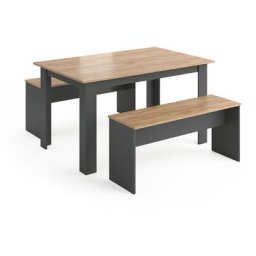 Ensemble de tables ""Sentio Anthracite/Goldkraft Vicco
