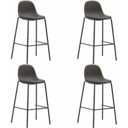 Chaises de bar lot de 4 gris foncé tissu Vidaxl Gris foncé