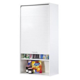 Armoire de cuisine large à rideau blanc Couna L 60 x H 124 cm