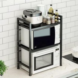 Support de four à micro-ondes extensible, Etagère de cuisine support de four à micro-ondes à 3