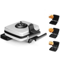 Gaufrier 3 plaques gaufre-gaufrettes-croque 1200w gris Frifri FRI02814512GRP - gris