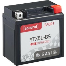 Batterie moto YTX5L-BS 5Ah Gel Accurat 12V 100 a 113 x 70 x 107 mm Quad