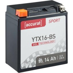 Batterie moto YTX16-BS 14Ah Gel Accurat 12V 230 a 150 x 87 x 161 mm Quad