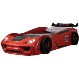 Lit voiture de course rouge avec phares Rino 90x190 cm