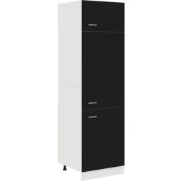 Armoire de réfrigérateur Noir 60x57x207 cm Aggloméré Vidaxl Black