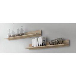 Set de 2 étagères coloris chêne cambrian - Longueur 91.5 x Profondeur 17.6 x Hauteur 13 cm Pegane