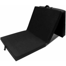 Les Tendances - Matelas en mousse pliable en 3 sections 190 x 70 x 9 cm Noir