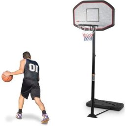 Costway - Panier de Basket-Ball sur Pied 97x65x360cm Hauteur Réglable 3,05M à Roulettes Rempli