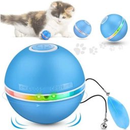 Balle interactive pour chat avec lumières led, jouet interactif automatique pour chat, rotation