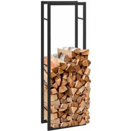Tagère pour bois de cheminée Porte bûches Pour l'intérieur et l'extérieur 125 x 25 x 40 cm