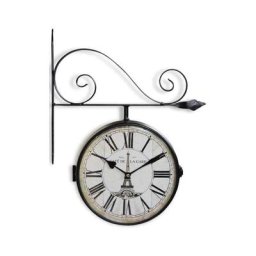 Horloge De Gare Ancienne Double Face Café de la Gare Tour Eiffel Fer Forge Blanc 24cm - Fer Forgé
