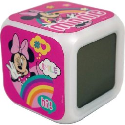 Réveil numérique carré Disney Minnie - rose - 8x8x8cm