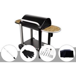 Barbecue charbon Vulcano 3000 Somagic Kit tournebroche + Gant de protection + Malette 8 accessoires
