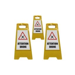 Chevalet de signalisation drone (fond blanc) - Lot de 3 - Multicolore