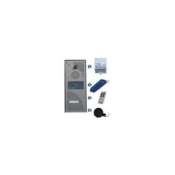 Kit vidéophone ip/gsm - 1 bouton poussoir - avec 4 badges et télécommande - Pose en saillie