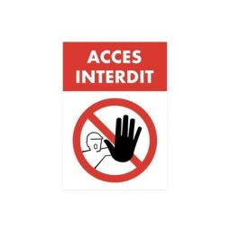 Interface Plv - Sticker autocollant acces interdit format A5 - Multicolore
