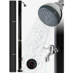 Douche Solaire 20 litres 221cm avec thermomètre intégré pommeau de Douche Rond avec Douche de Pied