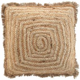 Coussin en jute effet labyrinthe Naturel 45 x 45 cm - Naturel