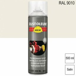Couche de finition Hard Hat® blanc pur satin Ral 9010 500ml Rust-oleum 2193 - Blanc