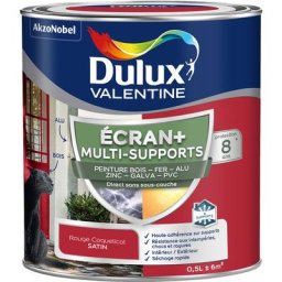 Ecran+ multi-supports exterieure - Peinture en Phase Aqueuse Éxtérieur - Satin Rouge Coquelicot 0,5