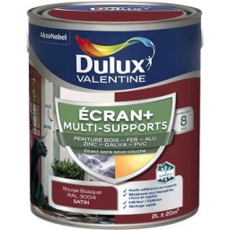Ecran+ multi-supports exterieure - Peinture en Phase Aqueuse Éxtérieur - Satin Rouge Basque 2 l