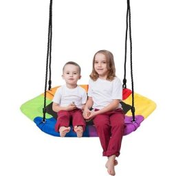 Balancoire Nid d'Oiseau Reglable en Hauteur pour Enfant et Adulte, Balancoire Hexagonale en pp et