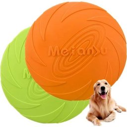 2 Packs Disque Chien, Frisbees pour Chien, Frisbee Jouet pour Chiens, Frisbee Jouet en Caoutchouc,
