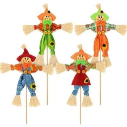4 Pices pouvantail de Rcolte Halloween Dcoration, Petites Dcorations d'pouvantail, avec