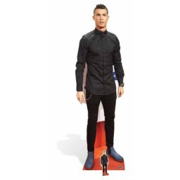 Figurine en carton taille réelle Cristiano Ronaldo chemise noire 181cm