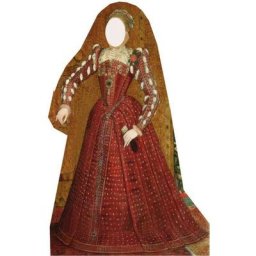 Figurine en carton Passe tête Tudor Femme 176 cm