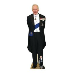Figurine en carton taille réelle - Roi Charles iii avec ses médailles - Hauteur 181 cm