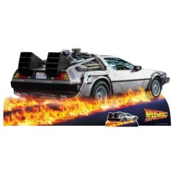 Figurine en carton du film Retour vers le futur, voiture DeLorean taille réelle h 90 x 195 cm