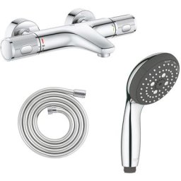 Mitigeur thermostatique Grohe Precision Feel bain / douche + Flexible de douche Grohe Twistfree