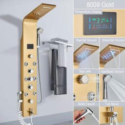 Colonne de Douche Hydromassante LED Panneau de Douche avec Jet Massante SPA Panneau de Douche Pluie