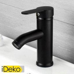 Robinet de lavabo mélangeur robinet salle de bain standard famille Noir - Ideko