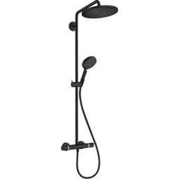 Hansgrohe - Colonne de douche thermostatique Croma Select s 280 noir mat + tablette d angle