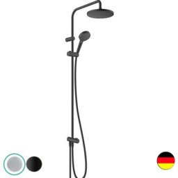Hansgrohe - Colonne de douche Vernis Blend Reno 200 noir mat + tablette d angle
